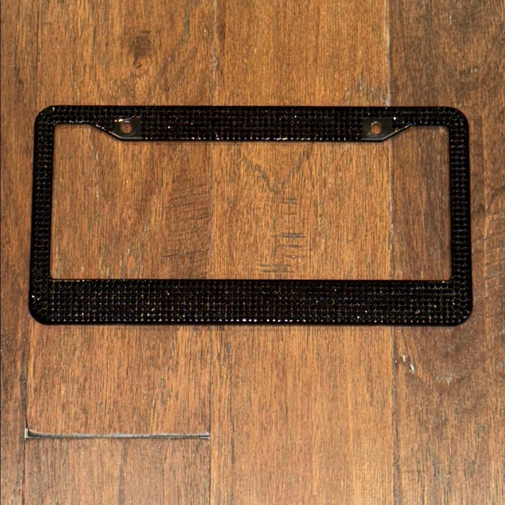 Black Rhinestone License Plate Frame